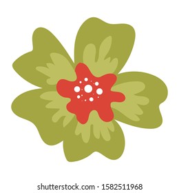 colorful green flowers cartoon vector 1