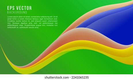 Colorful green geometric background. Trendy gradient shapes composition. Cool background design for posters. Vector illustration