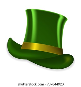 Colorful green hat on spring holiday of St. Patrick on white background. Vector Illustration. EPS10