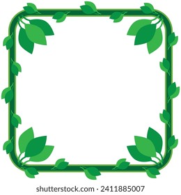 A colorful green leafy border with room for copy