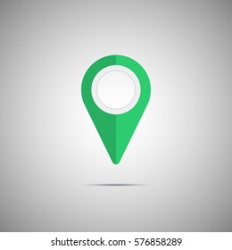 Colorful green map pointer icon. Vector design element