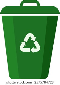 Colorful green recycle bin illustration for eco-conscious brands and products