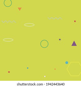 Colorful Green Simple Vector Illustration. Multicolor Pink Violet Digital Geometrical Modern Design. Orange Grey Red Ornamental Fabrics. Blue Purple Yellow Modern Style Simple Hipster Art.