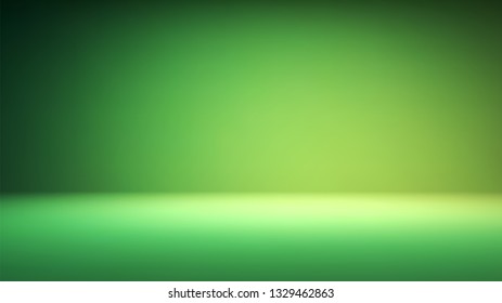 Colorful green studio backdrop with empty space for your content