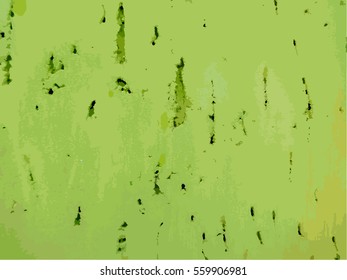 Colorful green texture wall peeled paint and scratched. Vector illustration.