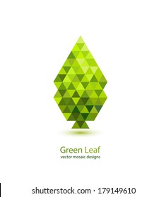 Colorful green vector leaf design