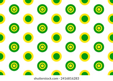 Colorful Green And Yellow Circle Seamless Pattern Background. Vector Illustration