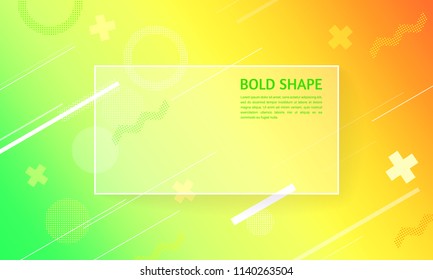 Colorful green-yellow dynamic bold shapes, bright colorful gradient background, futuristic geometric patterns, trendy abstract halftone gradients template for game, cover, magazine, presentation, card