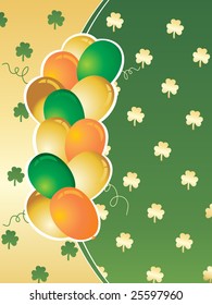 colorful greeting card with colorful balloons pattern