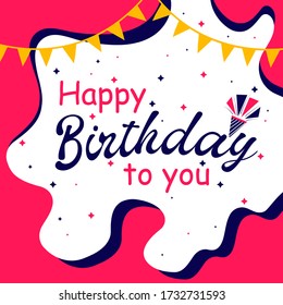 
Colorful greeting card Happy Birthday to you