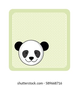colorful greeting card with picture panda animal vector illustration