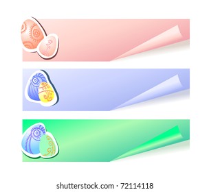 Colorful greeting cards with Easter eggs