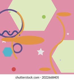 Imagen de diseño de vectores multicolor gris colorido. Estilo Amarillo Azul Naranja Moderno Arte Hipster Sencillo. Diseño Geométrico Moderno Violeta Púrpura Rojo. Patrón Verde De Arte Moderno Rosa.