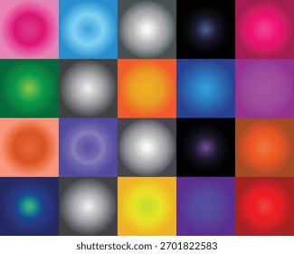 A colorful grid of gradient circles in various hues