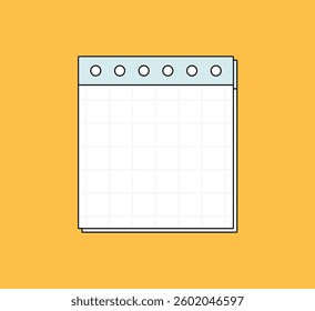 Colorful Grid Notepad with Binder Holes