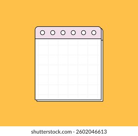 Colorful Grid Notepad with Binder Holes