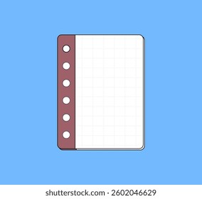 Colorful Grid Notepad with Binder Holes