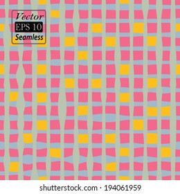 Colorful grid in vector format. Seamless pattern.