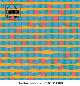 Colorful grid in vector format. Seamless pattern.