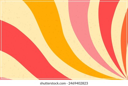 Colorful groovy 70s dusty grainy background sunburst retro vintage vector abstract backgrounds design