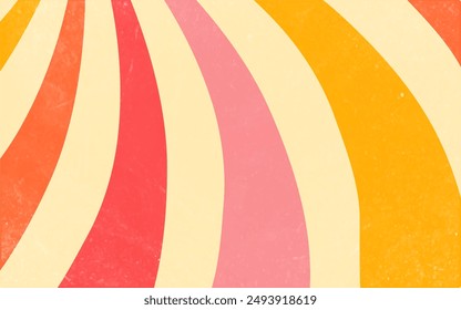 Colorful groovy abstract 70s 80s 90s retro grainy noisy dusty background sunburst retro style vintage vector background wallpaper