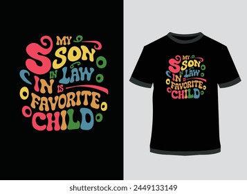 Colorful groovy style typography t-shirt design