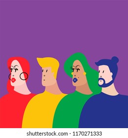 Colorful group of people vector illustration