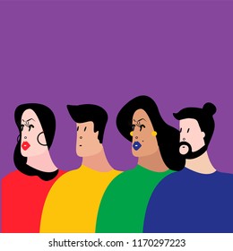 Colorful group of people vector illustration