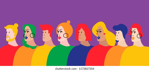 Colorful group of people vector illustration