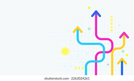 Flechas de crecimiento coloridas información de fondo de vector abstracto geométrico