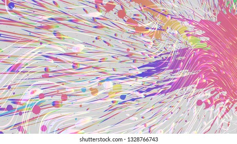 Colorful grunge abstract background, rainbow gradient. Stipple effect. Funny chaos art composition for text, presentation, lockscreen wallpaper, headline, cover template, banner, package. Vector EPS10