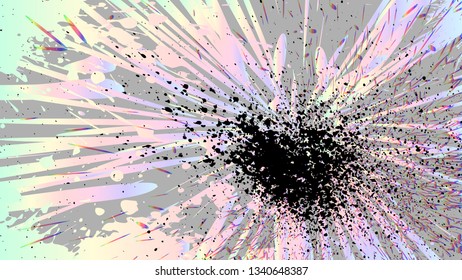 Colorful grunge abstract background, rainbow gradient. Stipple effect. Funny chaos art composition for text, presentation, lockscreen wallpaper, headline, cover template, banner, package. Vector EPS10