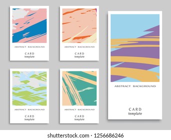 Colorful grunge backgrounds collection. Card or Invitation template. Vector freehand artwork. Abstract modern art