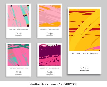 Colorful grunge backgrounds collection. Card or Invitation template. Vector freehand artwork. Abstract modern art