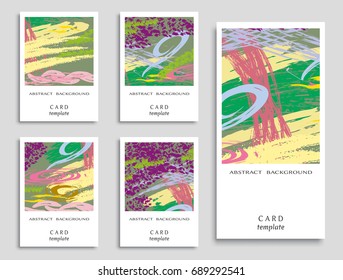 Colorful grunge backgrounds collection. Vector freehand artwork. Abstract modern background set. Art template design for invitation card, front page, mockup brochure, book cover