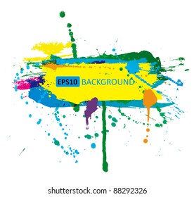 Colorful grunge banner with ink splashes
