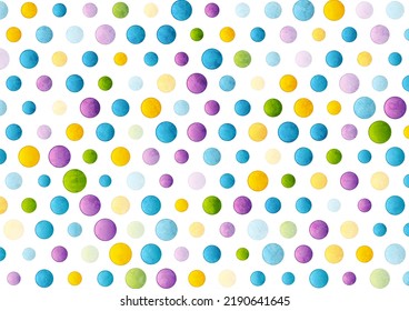 Colorful grunge circle dots abstract geometric pattern. Vector tech background