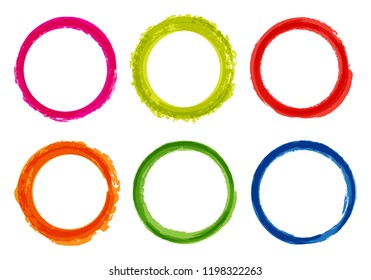 Colorful grunge circles.Vector grunge round frames.banners.