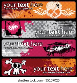 Colorful Grunge Emo Banners