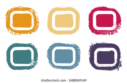 Colorful grunge frame background set.
