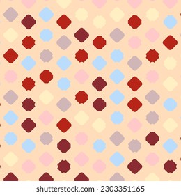 Colorful grunge grid background pattern. Squared halftone vector line illustration