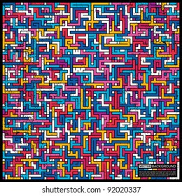 Colorful grunge labyrinth
