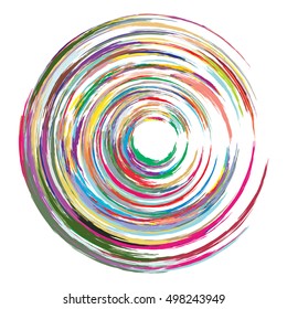 Colorful grunge paint circle vector elements. Vector illustration.