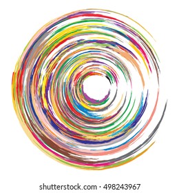 Colorful grunge paint circle vector elements. Vector illustration.