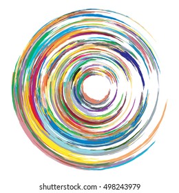 Colorful grunge paint circle vector elements. Vector illustration.