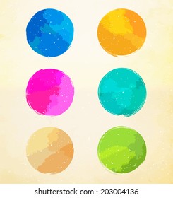 Colorful grunge paint elements