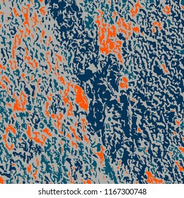 Colorful Grunge Pattern. Abstract Multicolor Vector Texture with Scratched Lines, Spots and Blobs for Wallpaper, Print, Card. Trendy Rough Colored Pattern with Different Elements. 