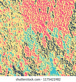 Colorful Grunge Pattern. Abstract Multicolor Texture with Scratched Lines, Spots and Blobs for Card, Print, Mobile Applications. Vintage Rough Colored Background with Different Elements.