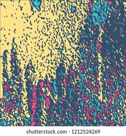 Colorful Grunge Pattern. Abstract Multicolor Vector Texture with Scratched Lines, Spots and Blobs for Banner, Card, Wallpaper. Trendy Rough Colored Pattern with Different Elements. 