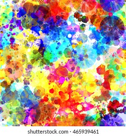 Colorful grunge pattern. Abstract seamless background with spots and circles. Watercolor effect